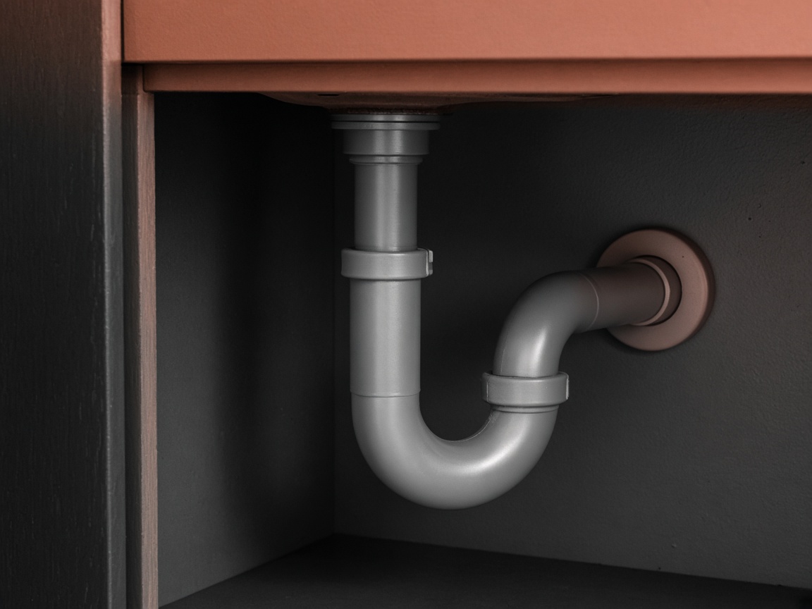 Clean residential sink drain and P-trap assembly